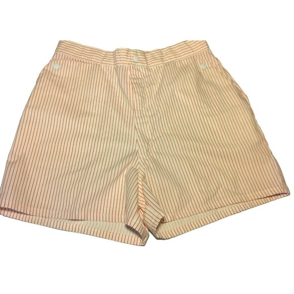 Vintage 1960s Shorts Women Size 11 White Red Striped Snap Pockets Hong Kong READ - Picture 2 of 15